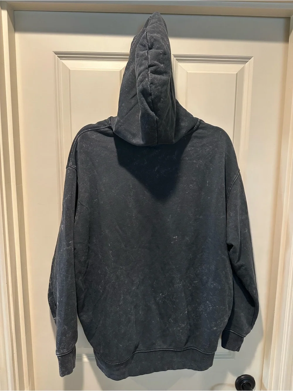Nike Black Washed Pullover Hoodie with White Swoosh